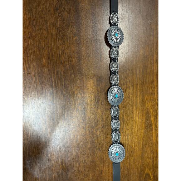 Western Cowgirl Belt Women M/L Turquoise Buckle Festival Aztec Country Concert - Picture 5 of 6